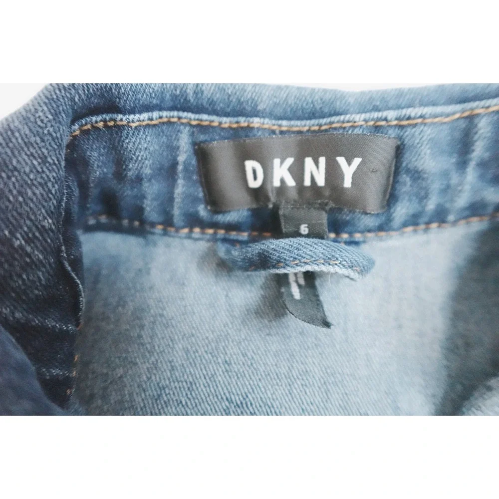 DKNY Sequin Denim‎ Blue Jean Jacket O71827DG Girls Size 6 Youth